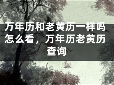 万年历和老黄历一样吗怎么看，万年历老黄历查询
