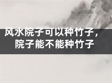 风水院子可以种竹子，院子能不能种竹子