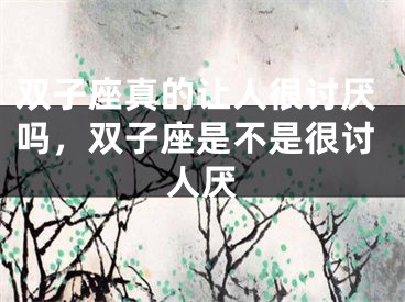 双子座真的让人很讨厌吗，双子座是不是很讨人厌