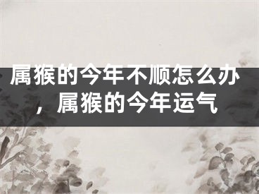 属猴的今年不顺怎么办，属猴的今年运气