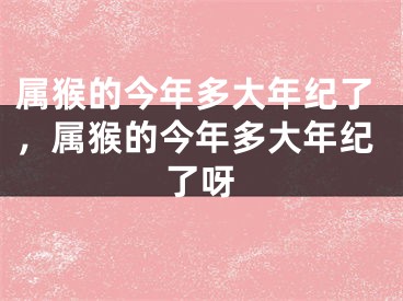 属猴的今年多大年纪了,属猴的今年多大年纪了呀