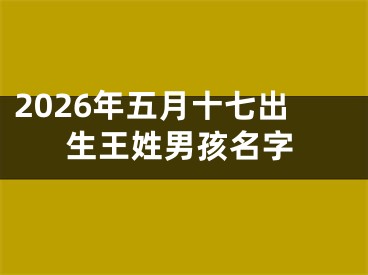 2026年五月十七出生王姓男孩名字