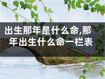 出生那年是什么命,那年出生什么命一栏表