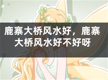 鹿寨大桥风水好，鹿寨大桥风水好不好呀
