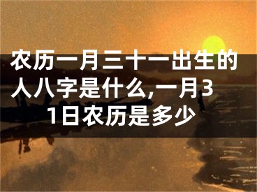 农历一月三十一出生的人八字是什么,一月31日农历是多少
