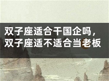 双子座适合干国企吗，双子座适不适合当老板
