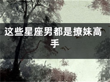 这些星座男都是撩妹高手