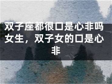 双子座都很口是心非吗女生,双子女的口是心非