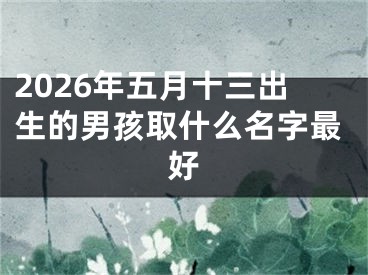 2026年五月十三出生的男孩取什么名字最好