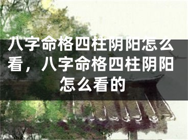 八字命格四柱阴阳怎么看，八字命格四柱阴阳怎么看的