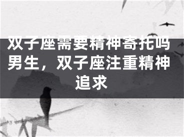 双子座需要精神寄托吗男生,双子座注重精神追求