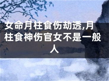 女命月柱食伤劫透,月柱食神伤官女不是一般人