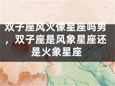 双子座风火像星座吗男,双子座是风象星座还是火象星座