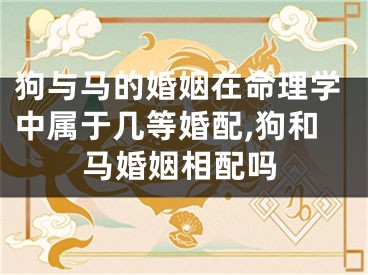 狗与马的婚姻在命理学中属于几等婚配,狗和马婚姻相配吗