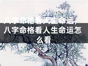 八字命格看人生命运，八字命格看人生命运怎么看