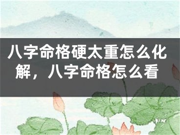 八字命格硬太重怎么化解，八字命格怎么看