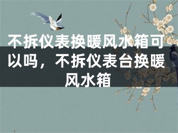 不拆仪表换暖风水箱可以吗，不拆仪表台换暖风水箱