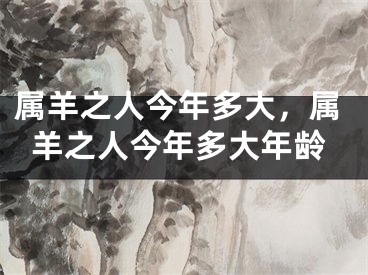 属羊之人今年多大，属羊之人今年多大年龄
