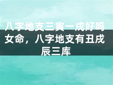 八字地支三寅一戌好吗女命，八字地支有丑戌辰三库