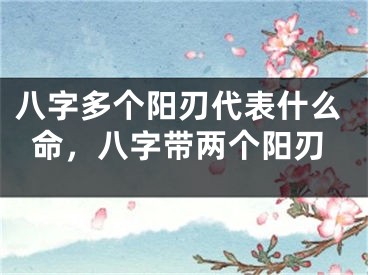八字多个阳刃代表什么命，八字带两个阳刃