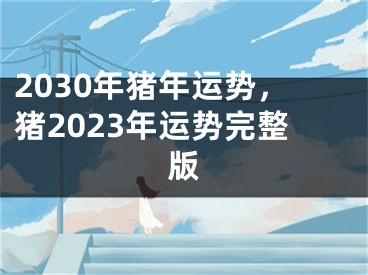 2030年猪年运势，猪2023年运势完整版