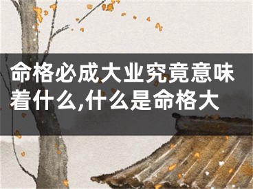 命格必成大业究竟意味着什么,什么是命格大
