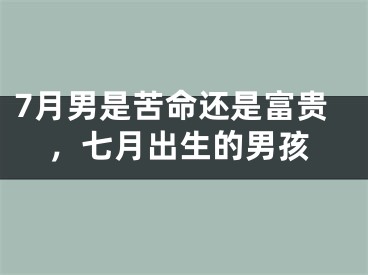 7月男是苦命还是富贵，七月出生的男孩