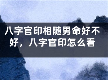 八字官印相随男命好不好，八字官印怎么看