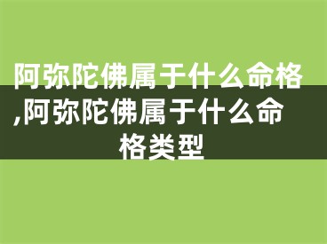 阿弥陀佛属于什么命格,阿弥陀佛属于什么命格类型