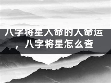 八字将星入命的人命运,八字将星怎么查