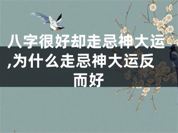 八字很好却走忌神大运,为什么走忌神大运反而好