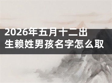 2026年五月十二出生赖姓男孩名字怎么取