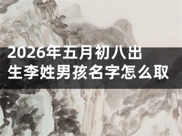 2026年五月初八出生李姓男孩名字怎么取