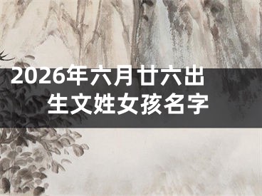 2026年六月廿六出生文姓女孩名字