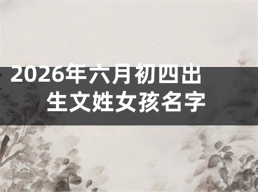 2026年六月初四出生文姓女孩名字