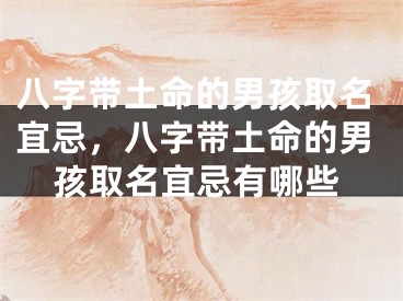 八字带土命的男孩取名宜忌，八字带土命的男孩取名宜忌有哪些