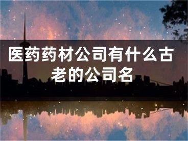 医药药材公司有什么古老的公司名