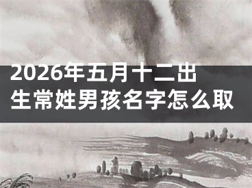 2026年五月十二出生常姓男孩名字怎么取