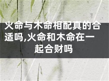 火命与木命相配真的合适吗,火命和木命在一起合财吗