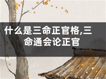 什么是三命正官格,三命通会论正官