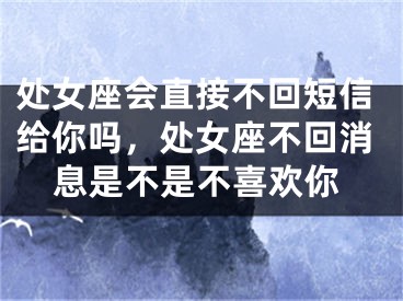 处女座会直接不回短信给你吗，处女座不回消息是不是不喜欢你