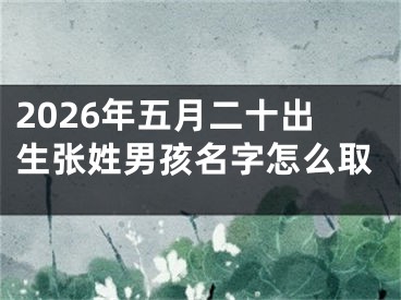 2026年五月二十出生张姓男孩名字怎么取