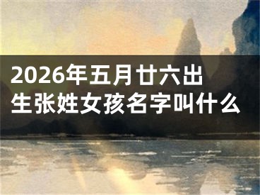 2026年五月廿六出生张姓女孩名字叫什么