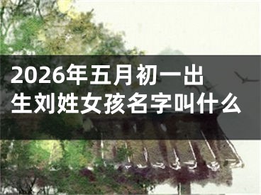 2026年五月初一出生刘姓女孩名字叫什么