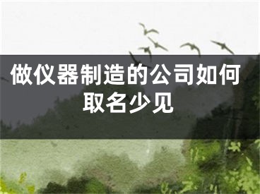 做仪器制造的公司如何取名少见