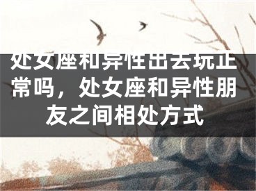 处女座和异性出去玩正常吗,处女座和异性朋友之间相处方式