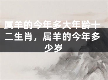 属羊的今年多大年龄十二生肖,属羊的今年多少岁