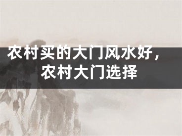 农村买的大门风水好，农村大门选择