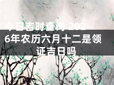 今日吉时查询 2026年农历六月十二是领证吉日吗