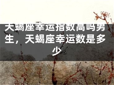 天蝎座幸运指数高吗男生,天蝎座幸运数是多少